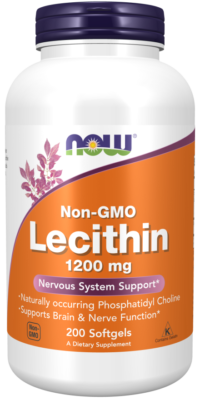 NOW Foods, Non-GMO Lecithin, 1200 mg, 200 Softgels