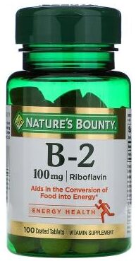 Nature's Bounty, Vitamin B-2, 100 mg, 100 tabs
